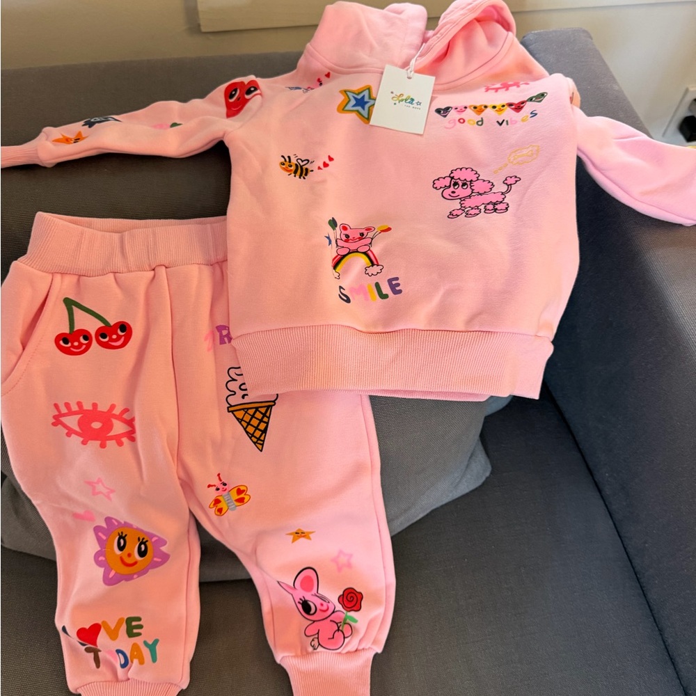 Lola + The Boys Pink Kids Matching Set
